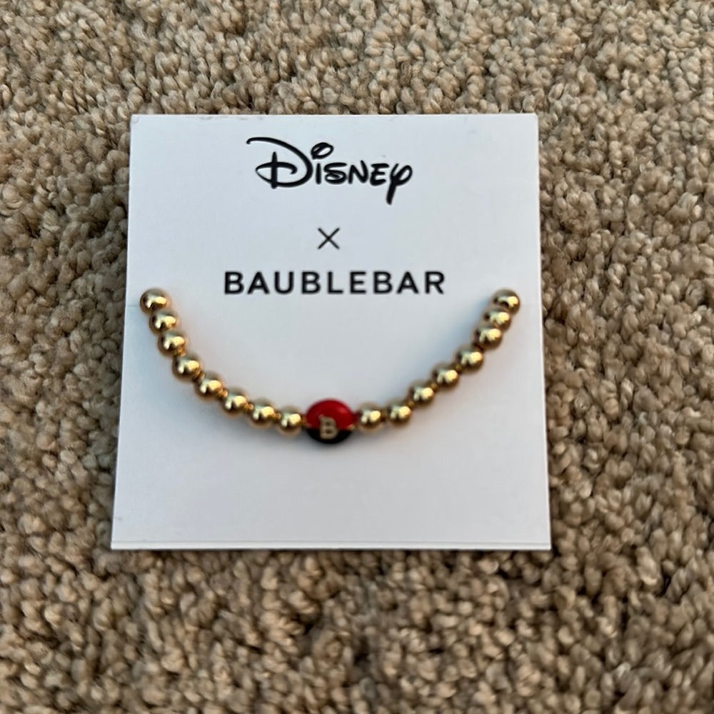 BaubleBar Bracelet with an B and Mickey Mouse Head